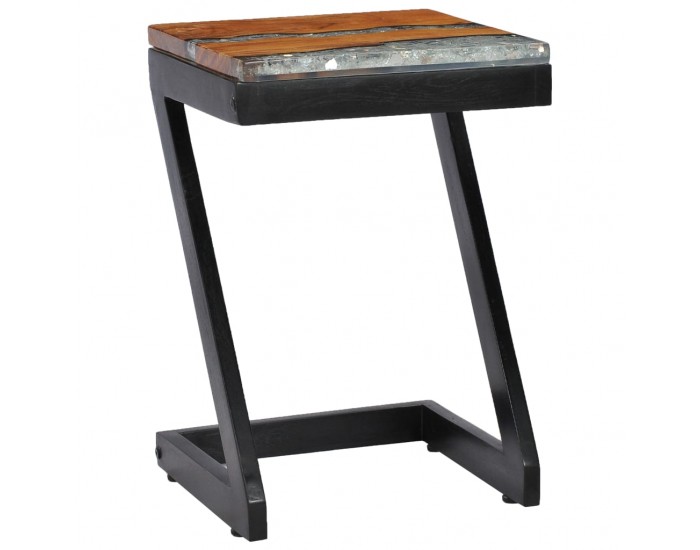 Sonata H Маса за кафе, 30x30x50 см, тиково дърво масив и полирезин