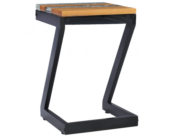 Sonata H Маса за кафе, 30x30x50 см, тиково дърво масив и полирезин