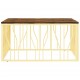 Sonata H Кафе маса, златиста, инокс и регенерирано дърво масив