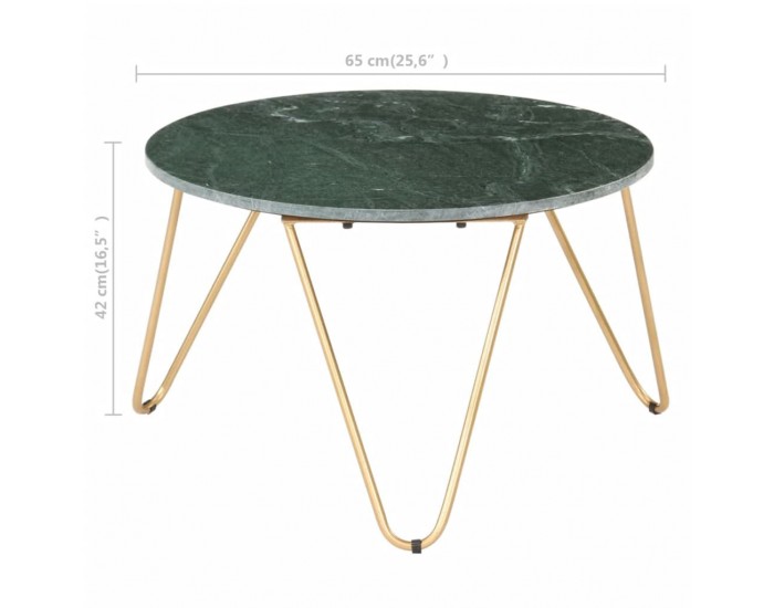 Sonata H Кафе маса зелена 65x65x42 см естествен камък мраморна текстура