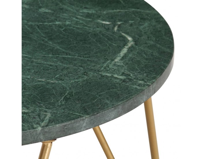 Sonata H Кафе маса зелена 65x65x42 см естествен камък мраморна текстура