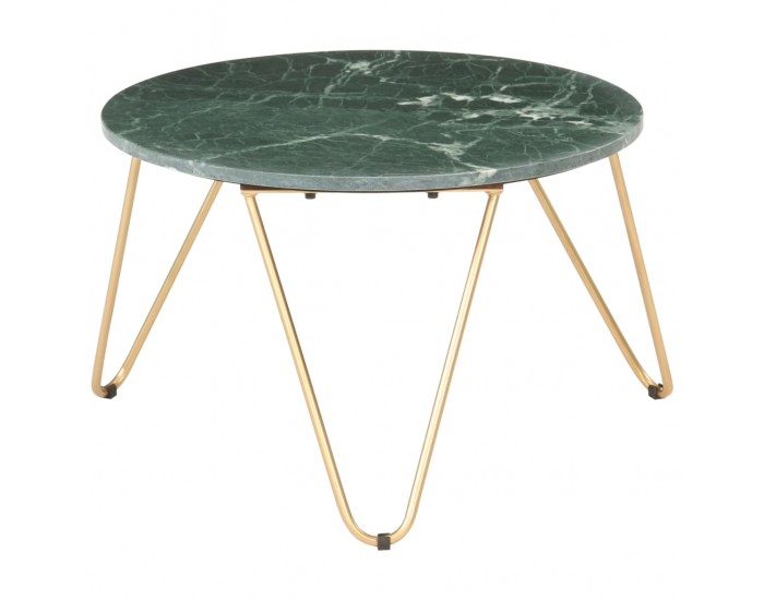 Sonata H Кафе маса зелена 65x65x42 см естествен камък мраморна текстура
