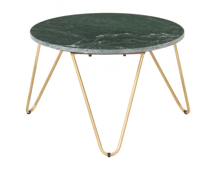 Sonata H Кафе маса зелена 65x65x42 см естествен камък мраморна текстура