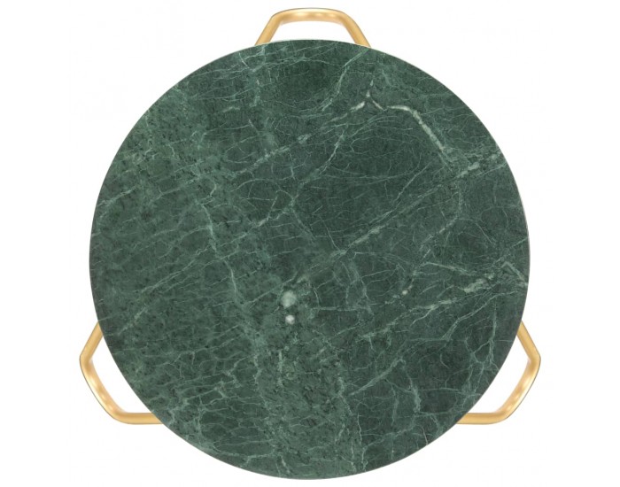 Sonata H Кафе маса зелена 65x65x42 см естествен камък мраморна текстура