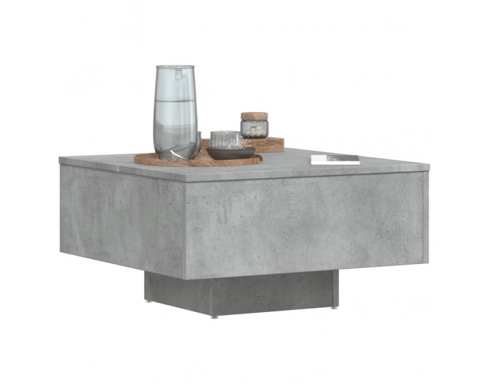 Sonata H Маса за кафе, бетонно сива, 60x60x31,5 см, инженерно дърво