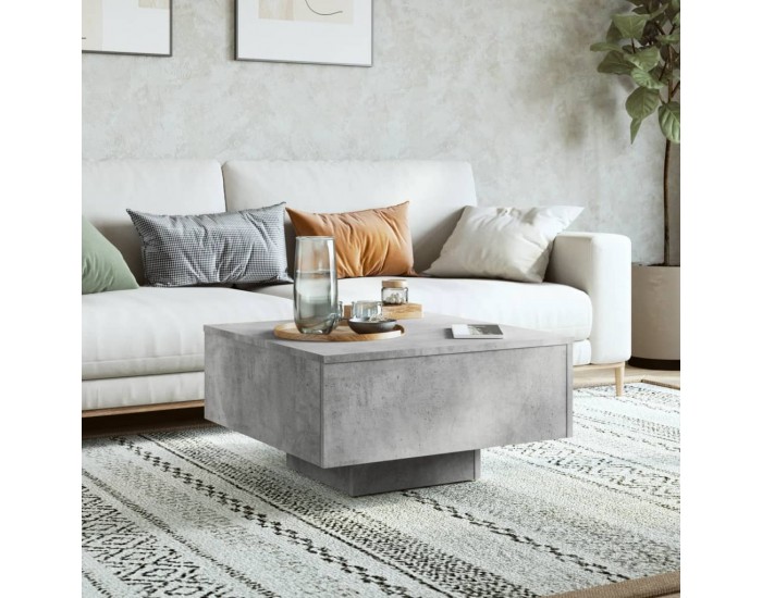 Sonata H Маса за кафе, бетонно сива, 60x60x31,5 см, инженерно дърво