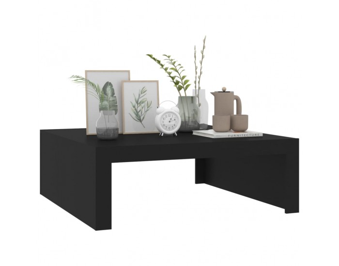 Sonata H Маса за кафе, черна, 100x100x35 см, инженерно дърво