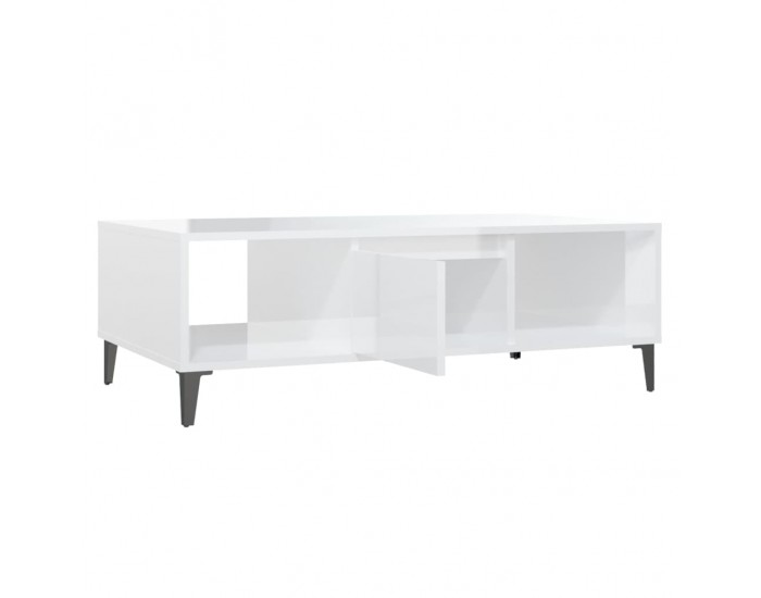 Sonata H Маса за кафе, бял гланц, 103,5x60x35 см, инженерно дърво