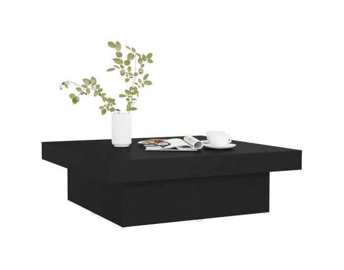 Sonata H Маса за кафе, черна, 90x90x28 см, инженерно дърво