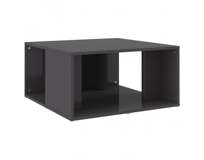 Sonata H Маси за кафе, 4 бр, сив гланц, 33x33x33 см, инженерно дърво