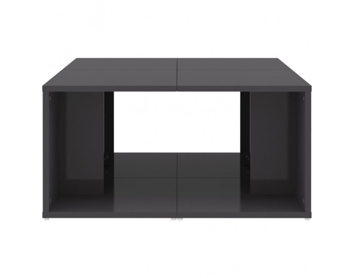 Sonata H Маси за кафе, 4 бр, сив гланц, 33x33x33 см, инженерно дърво