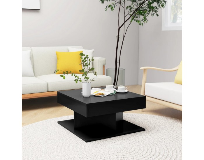 Sonata H Маса за кафе, черна, 57x57x30 см, инженерно дърво