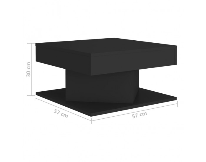 Sonata H Маса за кафе, черна, 57x57x30 см, инженерно дърво