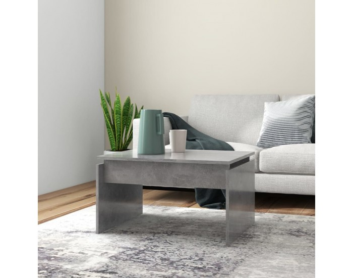 Sonata H Маса за кафе, бетонно сива, 68x50x38 см, инженерно дърво