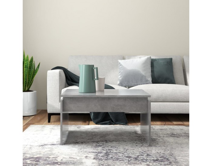 Sonata H Маса за кафе, бетонно сива, 68x50x38 см, инженерно дърво