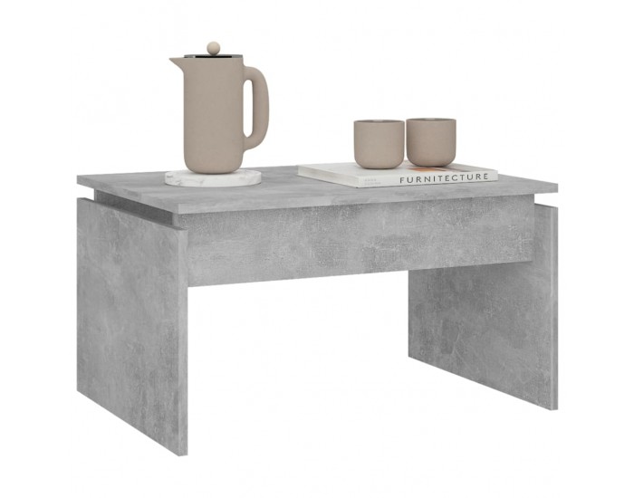 Sonata H Маса за кафе, бетонно сива, 68x50x38 см, инженерно дърво