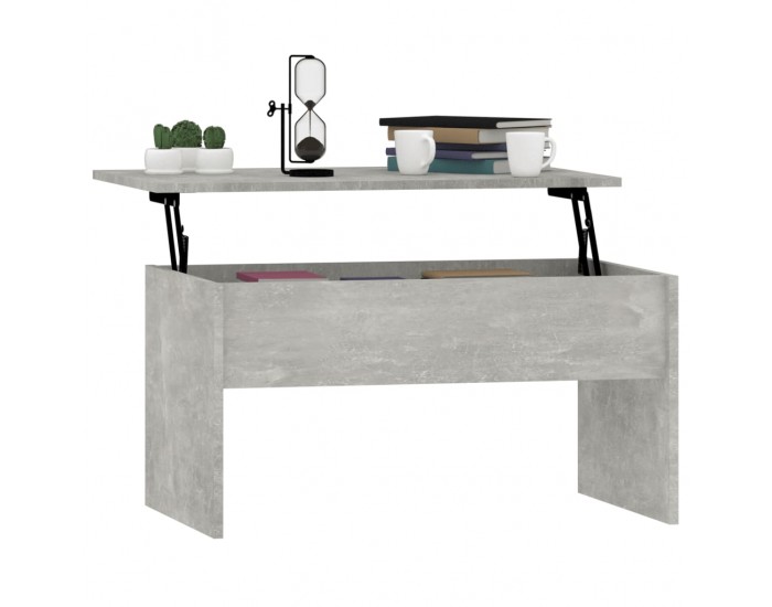 Sonata H Маса за кафе, бетонно сива, 80x50,5x41,5 см, инженерно дърво