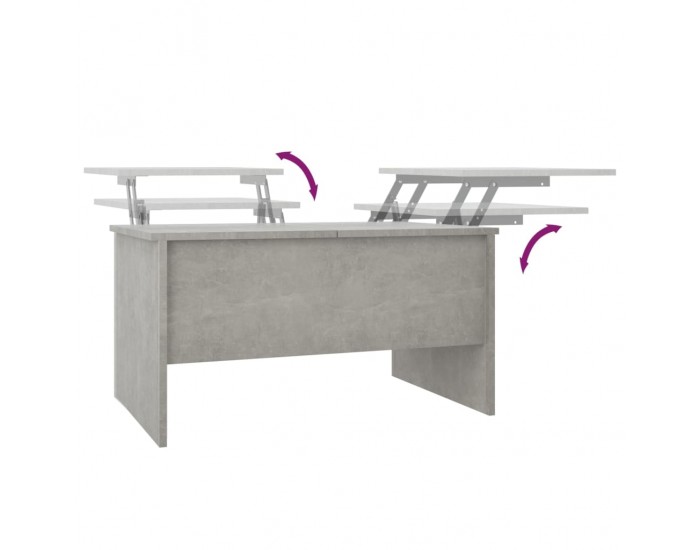 Sonata H Маса за кафе, бетонно сива, 80x50x42,5 см, инженерно дърво