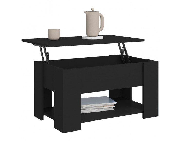 Sonata H Маса за кафе, черна, 79x49x41 см, инженерно дърво
