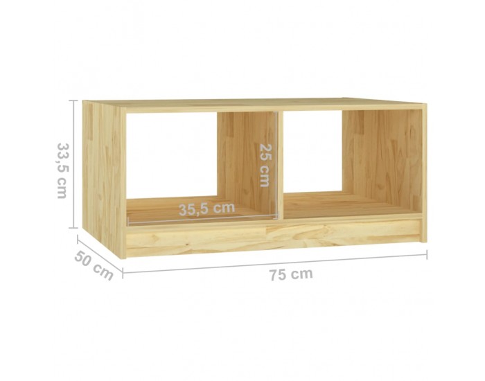 Sonata H Маса за кафе, 75x50x33,5 см, борово дърво масив