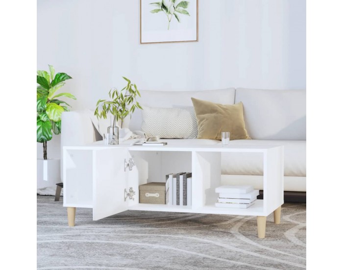 Sonata H Маса за кафе, бяла, 102x50x40 см, инженерно дърво