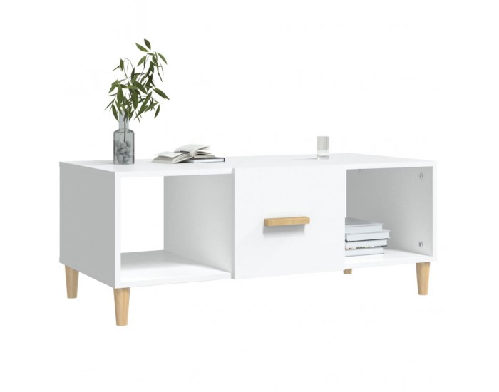 Sonata H Маса за кафе, бяла, 102x50x40 см, инженерно дърво