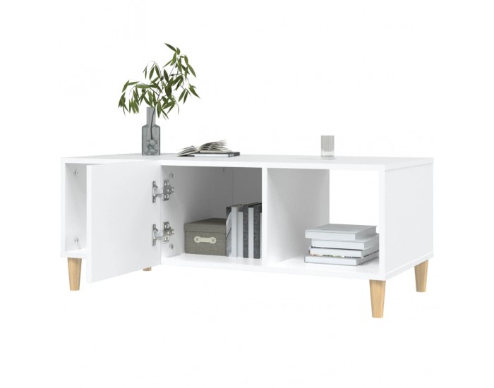 Sonata H Маса за кафе, бяла, 102x50x40 см, инженерно дърво