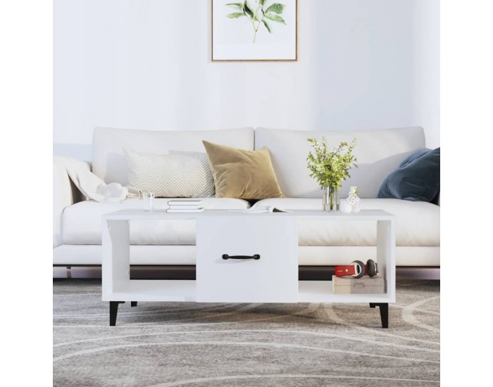 Sonata H Маса за кафе, бяла, 102x50x40 см, инженерно дърво