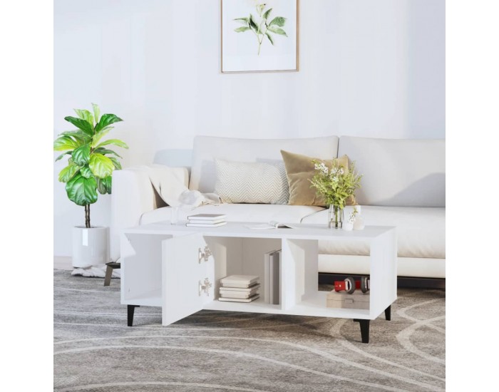 Sonata H Маса за кафе, бяла, 102x50x40 см, инженерно дърво