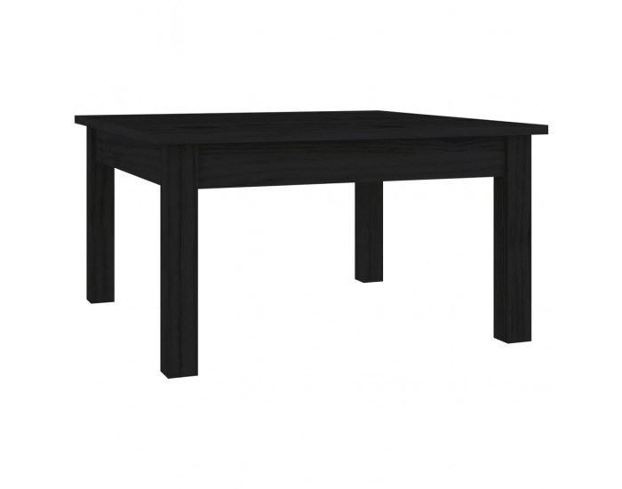 Sonata H Кафе маса, черна, 55x55x30 см, борово дърво масив