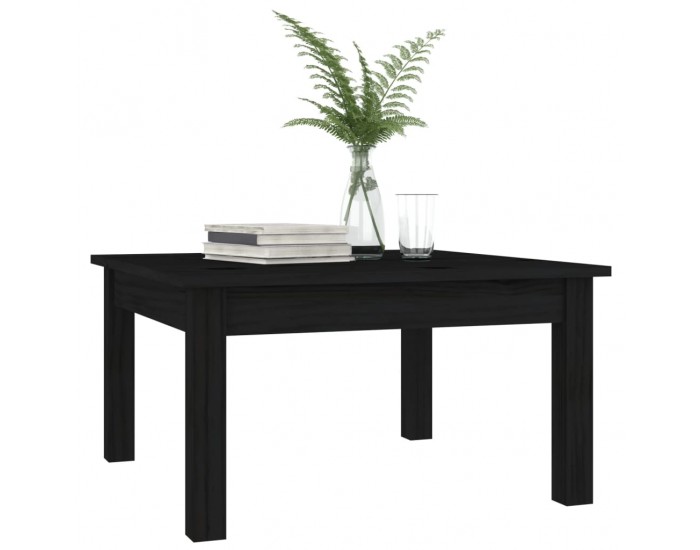 Sonata H Кафе маса, черна, 55x55x30 см, борово дърво масив