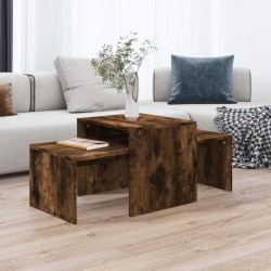 Sonata H Комплект маси за кафе опушен дъб 100x48x40 см инженерно дърво - Холни маси