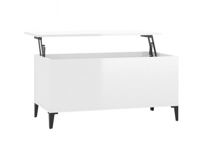 Sonata H Кафе маса, бял гланц, 90x44,5x45 см, инженерно дърво