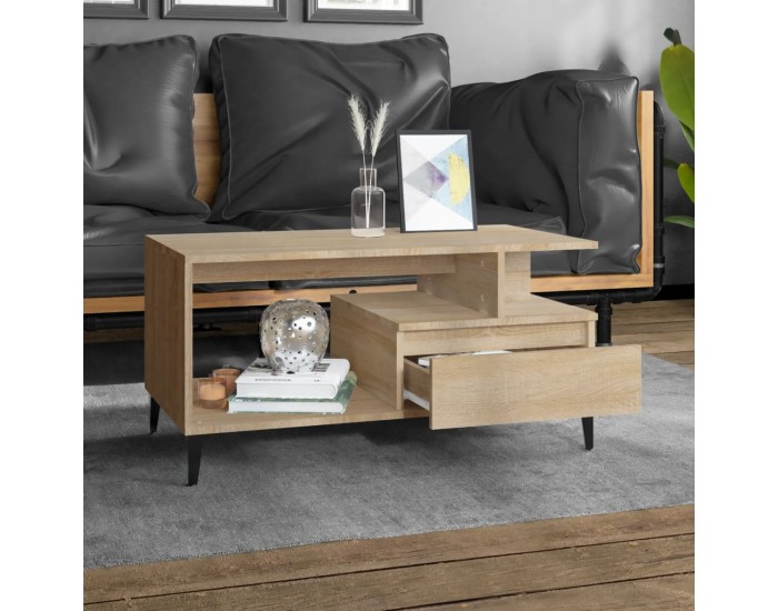 Sonata H Кафе маса, дъб сонома, 90x49x45 см, инженерно дърво