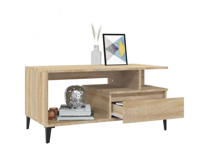 Sonata H Кафе маса, дъб сонома, 90x49x45 см, инженерно дърво