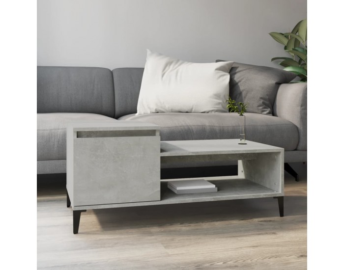 Sonata H Кафе маса, бетонно сива, 100x50x45 см, инженерно дърво