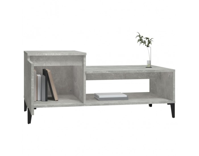 Sonata H Кафе маса, бетонно сива, 100x50x45 см, инженерно дърво