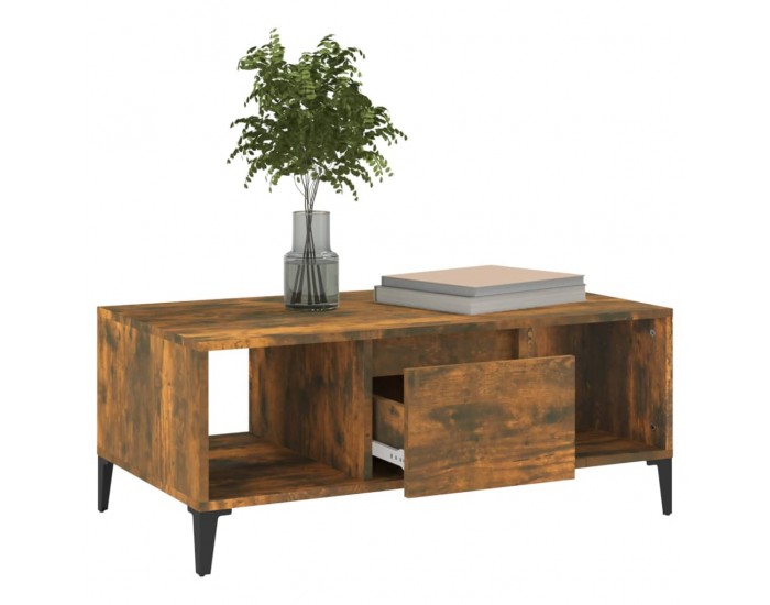 Sonata H Кафе маса, опушен дъб, 90x50x36,5 см, инженерно дърво