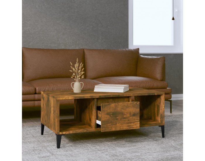 Sonata H Кафе маса, опушен дъб, 90x50x36,5 см, инженерно дърво