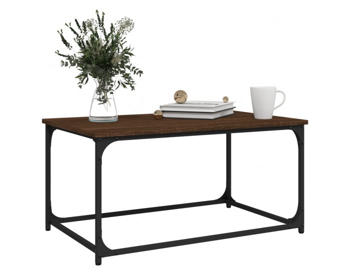 Sonata H Маса за кафе, кафяв дъб, 80x50x40 см, инженерно дърво и желязо