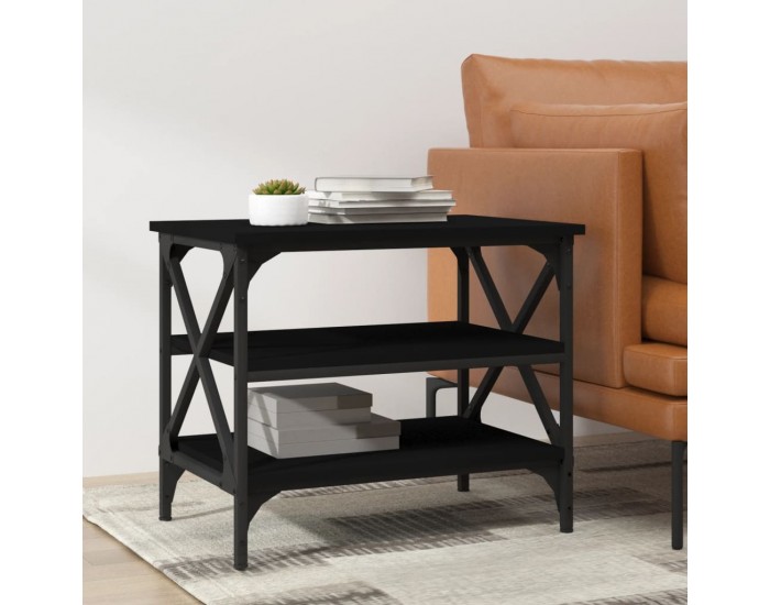 Sonata H Странична маса, черна, 55x38x45 см, инженерно дърво