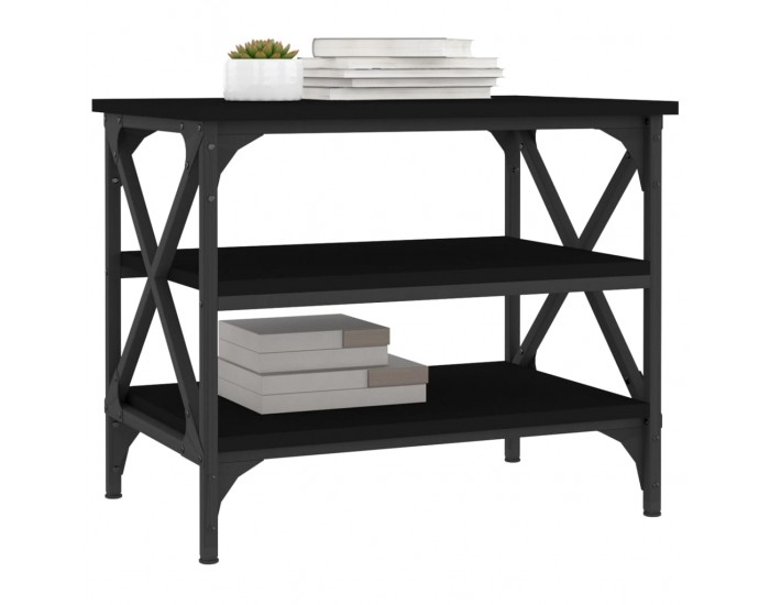 Sonata H Странична маса, черна, 55x38x45 см, инженерно дърво