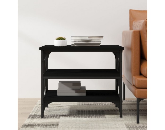 Sonata H Странична маса, черна, 55x38x45 см, инженерно дърво