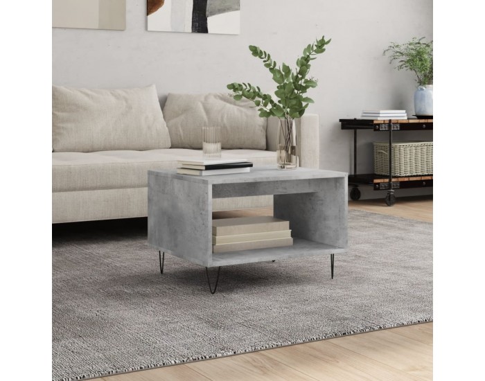 Sonata H Маса за кафе, бетонно сива, 60x50x40 см, инженерно дърво