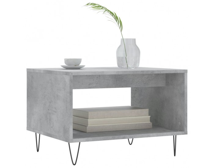 Sonata H Маса за кафе, бетонно сива, 60x50x40 см, инженерно дърво