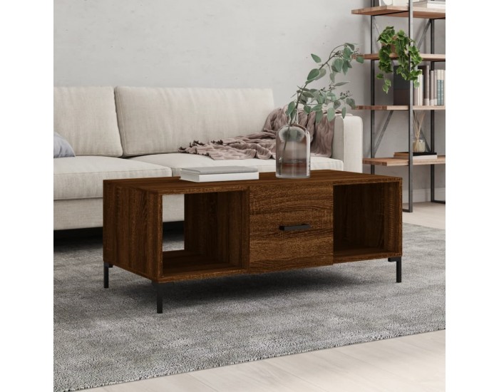 Sonata H Кафе маса, кафяв дъб, 102x50x40 см, инженерно дърво