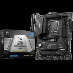 MSI MAG B760 TOMAHAWK WIFI, ATX, Socket 1700, Dual Channel DDR5 7000+(OC)MHz, 2x PCIe x16 slots, 3x M.2 slots, 1x HDMI, 1x DP, 1x USB 3.2 Gen 2x2 Type-C, 4x USB 3.2 Gen 2, 4x USB 2.0, 7.1 HD Audio, 2.5Gbps LAN, WI-FI 6E, BT, 3Y - Офис техника