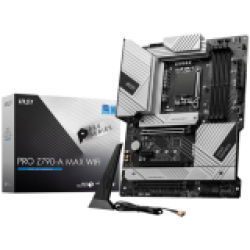 MSI PRO Z790-A MAX WIFI, ATX, Socket 1700, Dual Channel 4xDDR5 7800+(OC)MHz, 3x PCIe x16 slot, 4x M.2 slot, 1x HDMI, 2x USB 3.2 Gen 1, 4x USB 2.0, 1x USB 3.2 Gen 2, 7.1 HD Audio, 2.5Gbps LAN, 3Y - Офис техника