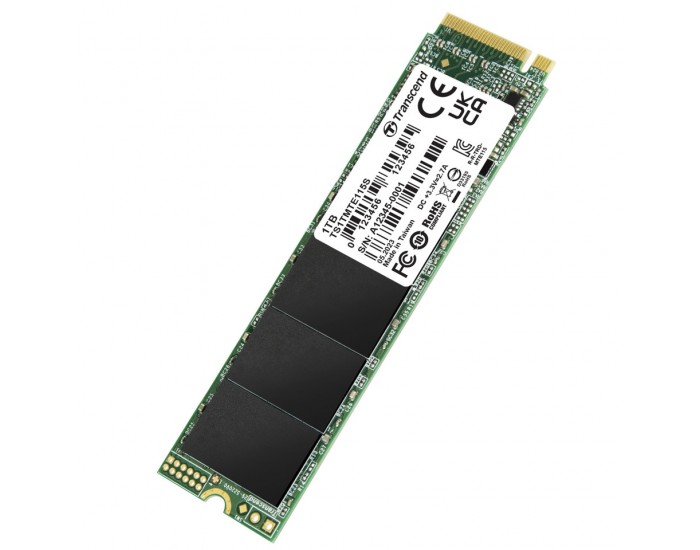 Твърд диск Transcend 1TB, M.2 2280, PCIe Gen3x4, NVMe, TLC, DRAM-less