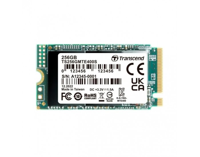 Твърд диск Transcend 256GB, M.2 2242, PCIe Gen3x4, NVMe, 3D TLC, DRAM-less Твърд диск Transcend 256GB, M.2 2242, PCIe Gen3x4, NVMe, 3D TLC, DRAM-less